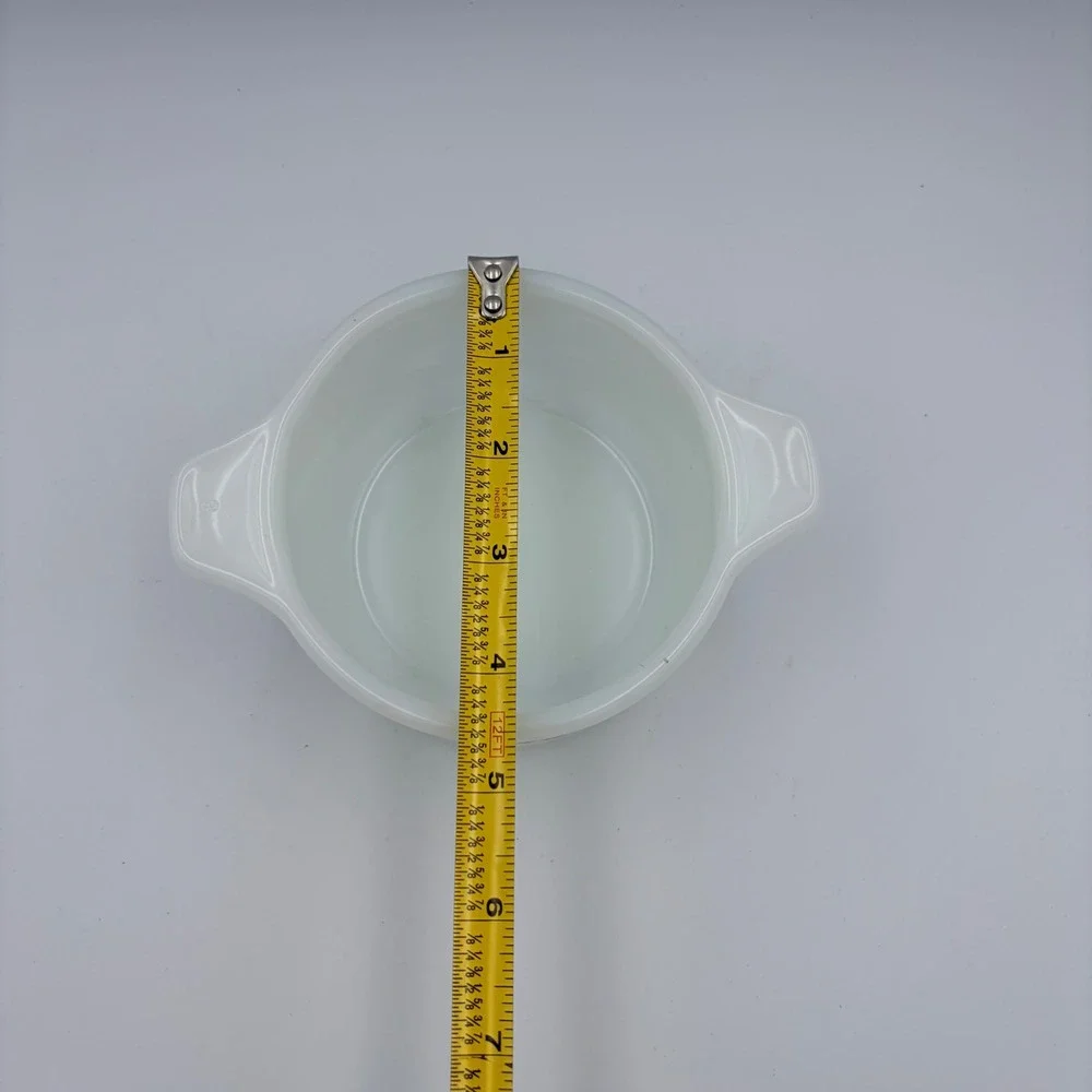 Pyrorey Brown Floral Milk Glass Small Round Casserole Dish